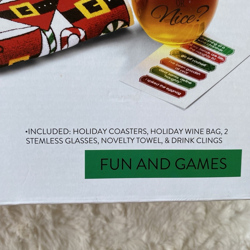 Joyland Christmas Survival Gift Set Novelty Wine 6-pc Box Set Holiday Fun & Game - Picture 2 of 8